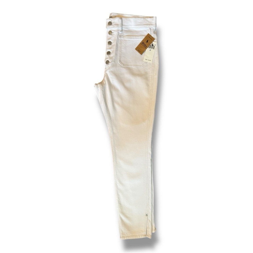 Polo Ralph Lauren Tompkins High Rise Skinny Ankle Jeans White Size 31 NWT - Picture 7 of 8
